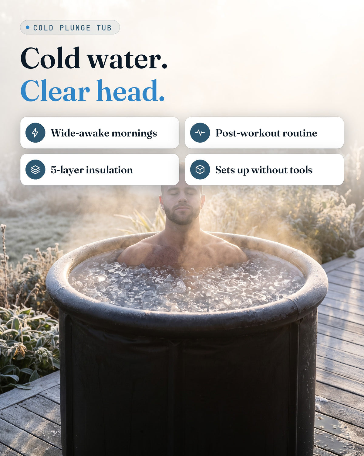 GroundingFlow cold plunge tub — key benefits
