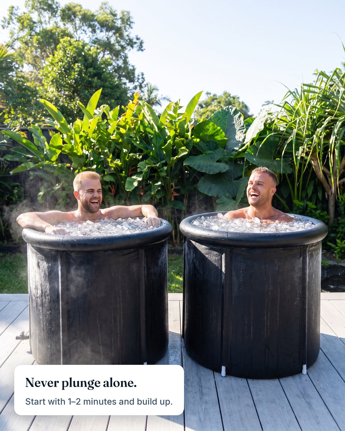 GroundingFlow cold plunge tub in use