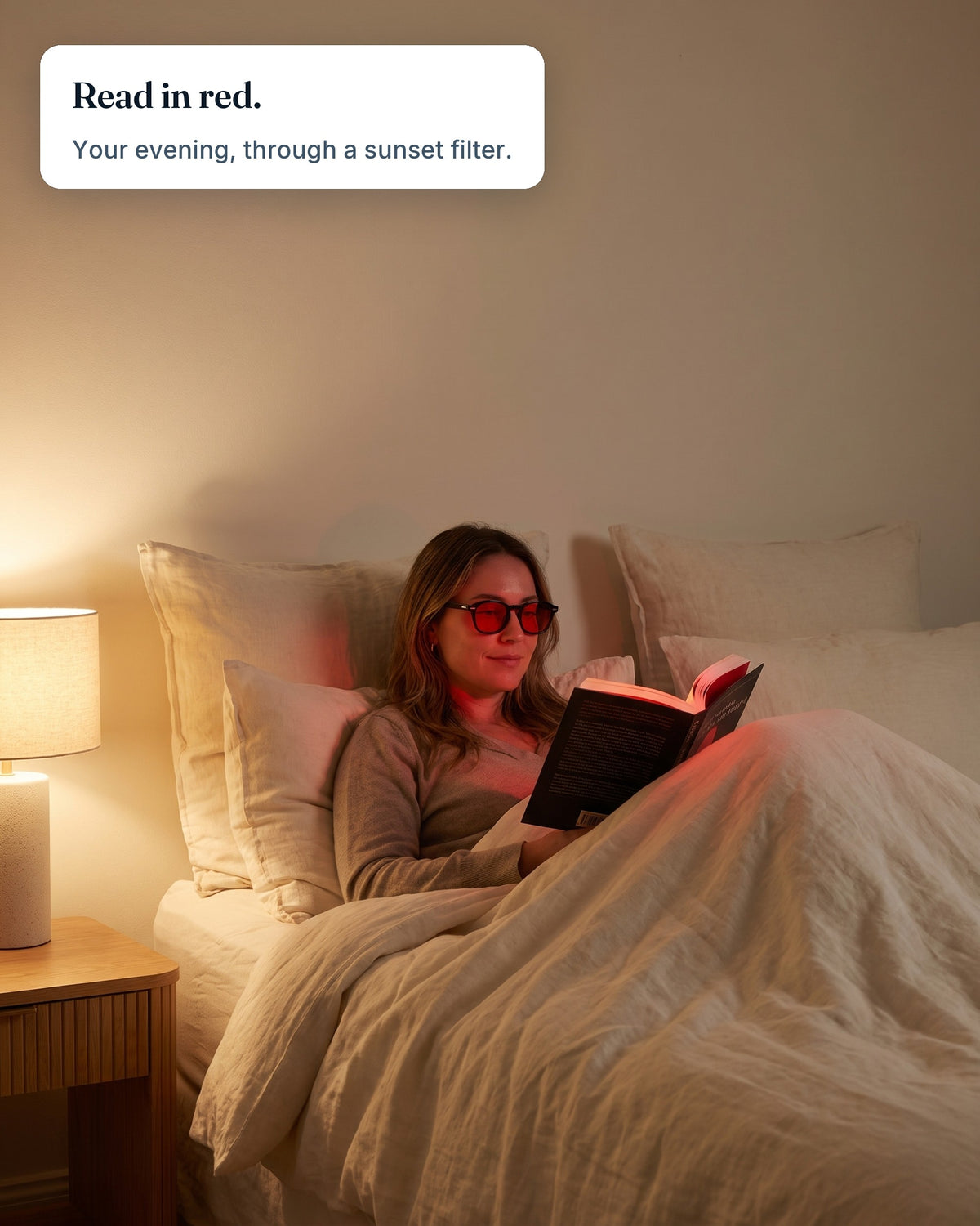 GroundingFlow black-frame evening glasses in use