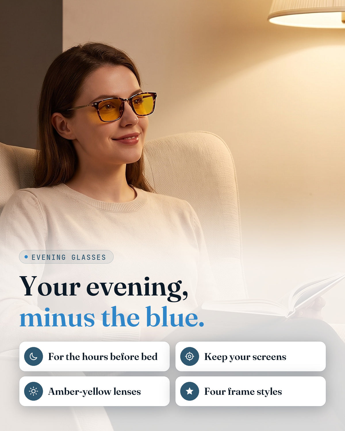 GroundingFlow amber evening glasses — key benefits