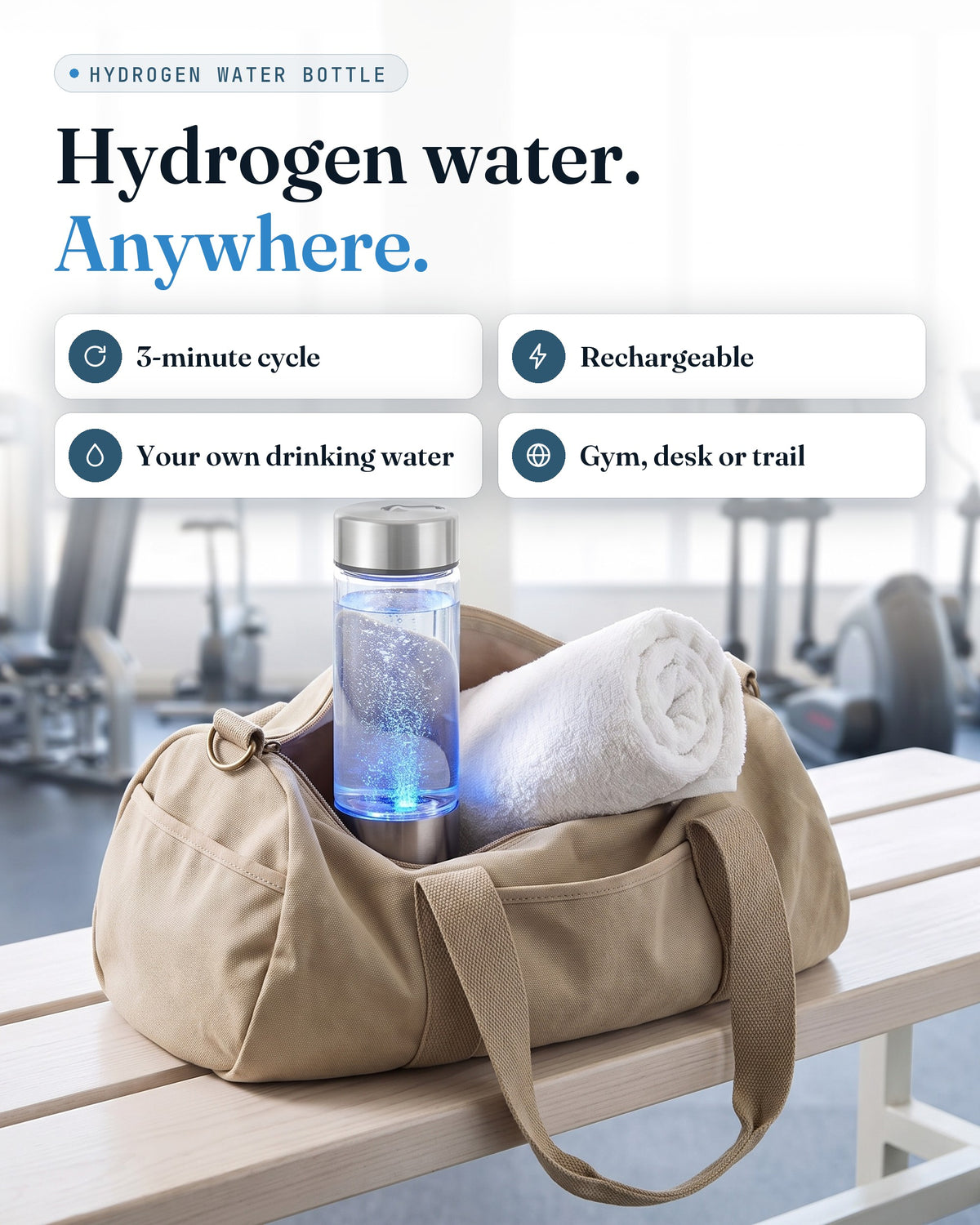 GroundingFlow hydrogen water bottle — key benefits