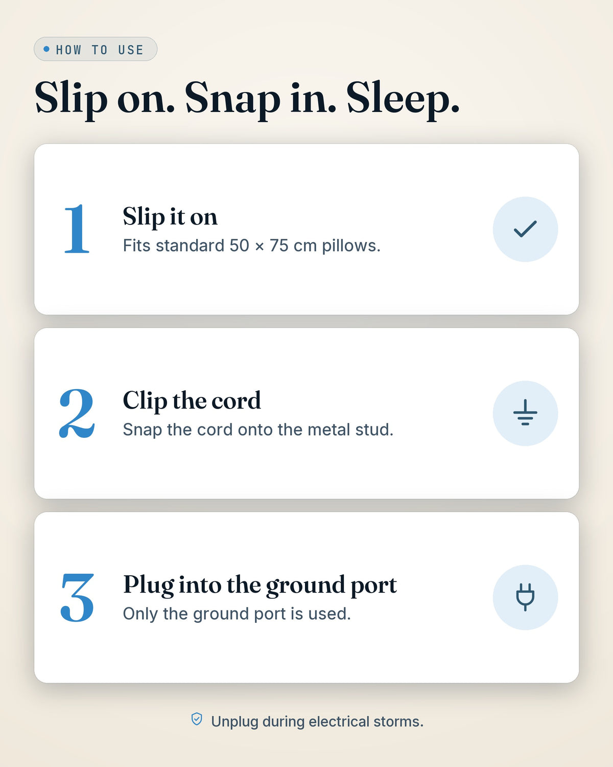 GroundingFlow grounding pillowcase — how to use, step by step